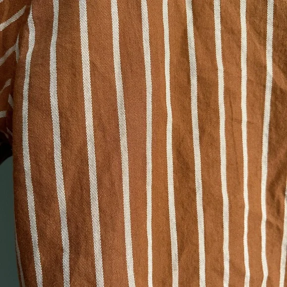 Universal Thread Orange Striped Button down - Picture 6 of 7